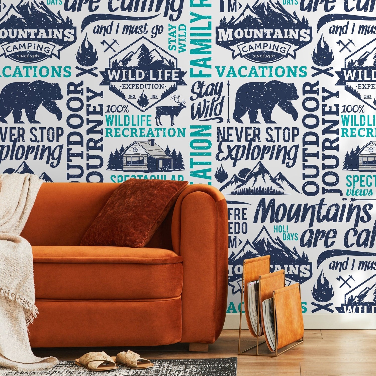 Wallpaper Peel and Stick Wallpaper Removable Wallpaper Home Decor Wall Art Wall Decor Room Decor / Modern Typography Wallpaper - D938 - WallTrend