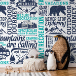 Wallpaper Peel and Stick Wallpaper Removable Wallpaper Home Decor Wall Art Wall Decor Room Decor / Modern Typography Wallpaper - D938 - WallTrend