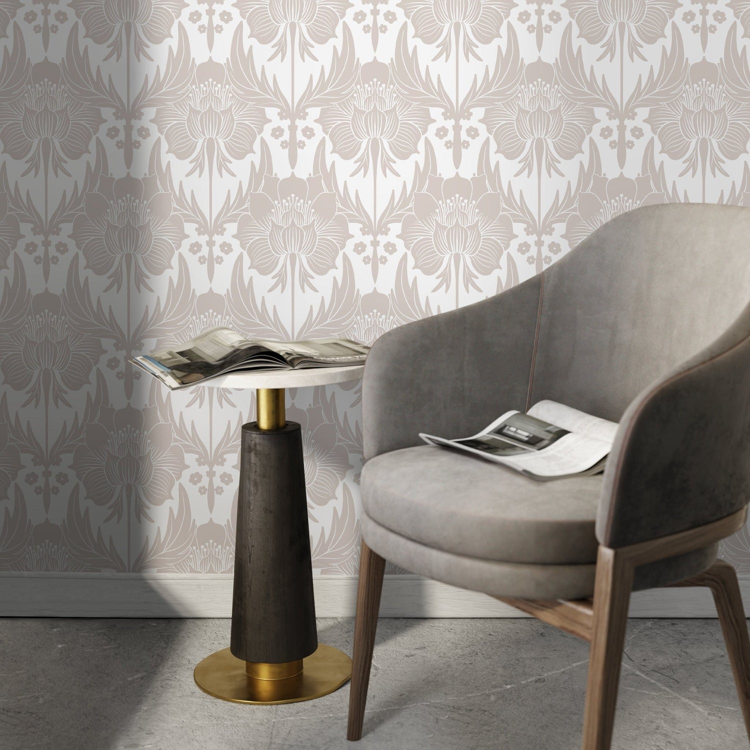 Wallpaper Peel and Stick Wallpaper Removable Wallpaper Home Decor Wall Art Wall Decor Room Decor / Neutral Floral Wallpaper - X170 - WallTrend