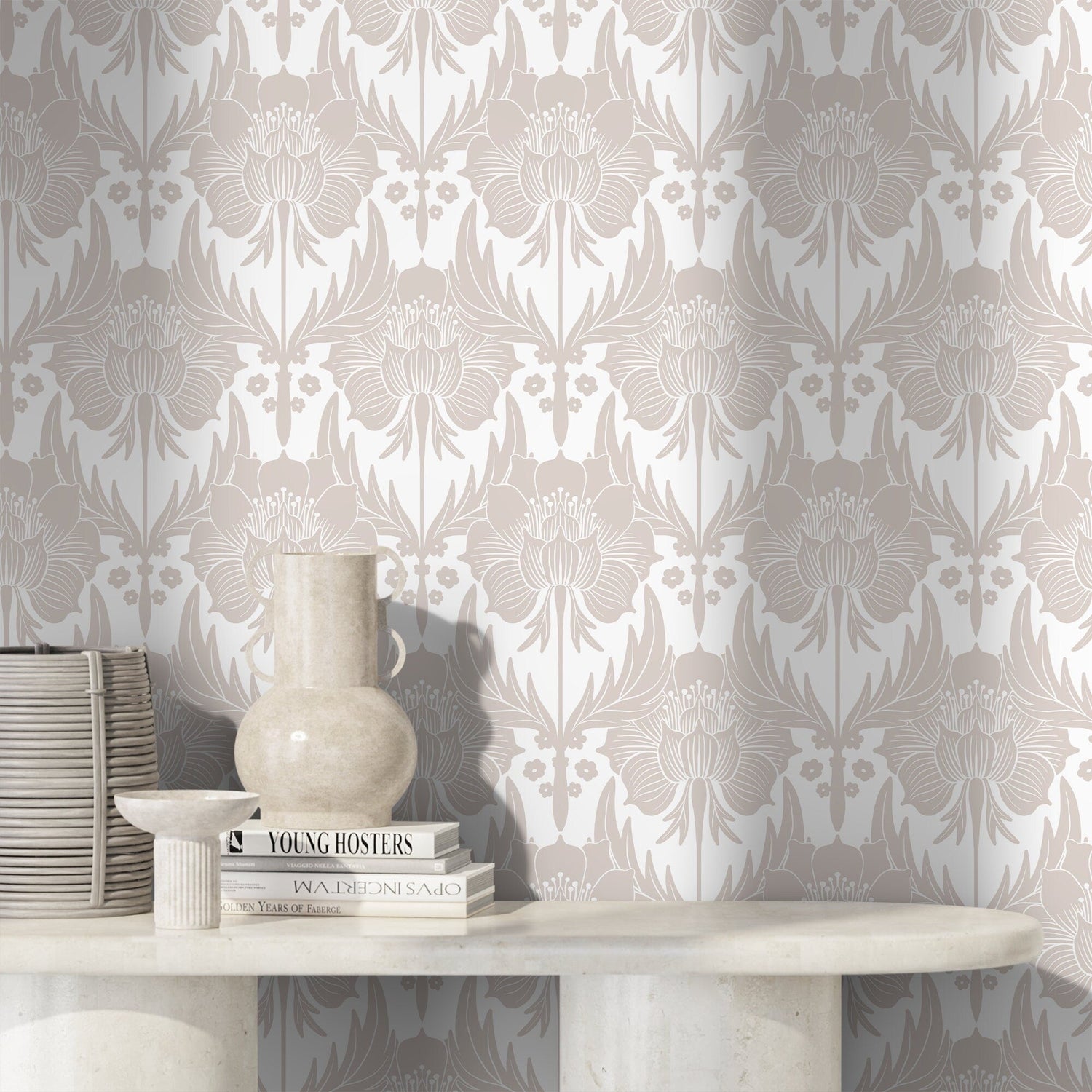 Wallpaper Peel and Stick Wallpaper Removable Wallpaper Home Decor Wall Art Wall Decor Room Decor / Neutral Floral Wallpaper - X170 - WallTrend