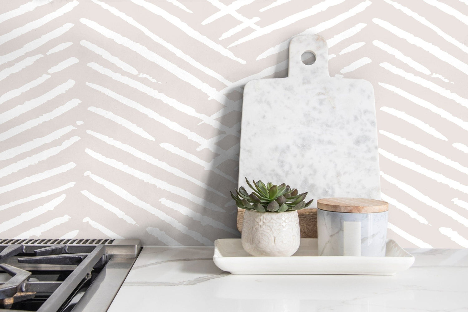 Wallpaper Peel and Stick Wallpaper Removable Wallpaper Home Decor Wall Art Wall Decor Room Decor / Nude Beige Boho Wallpaper - C519 - WallTrend