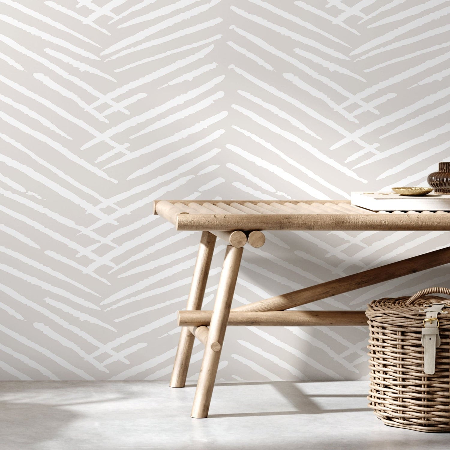 Wallpaper Peel and Stick Wallpaper Removable Wallpaper Home Decor Wall Art Wall Decor Room Decor / Nude Beige Boho Wallpaper - C519 - WallTrend