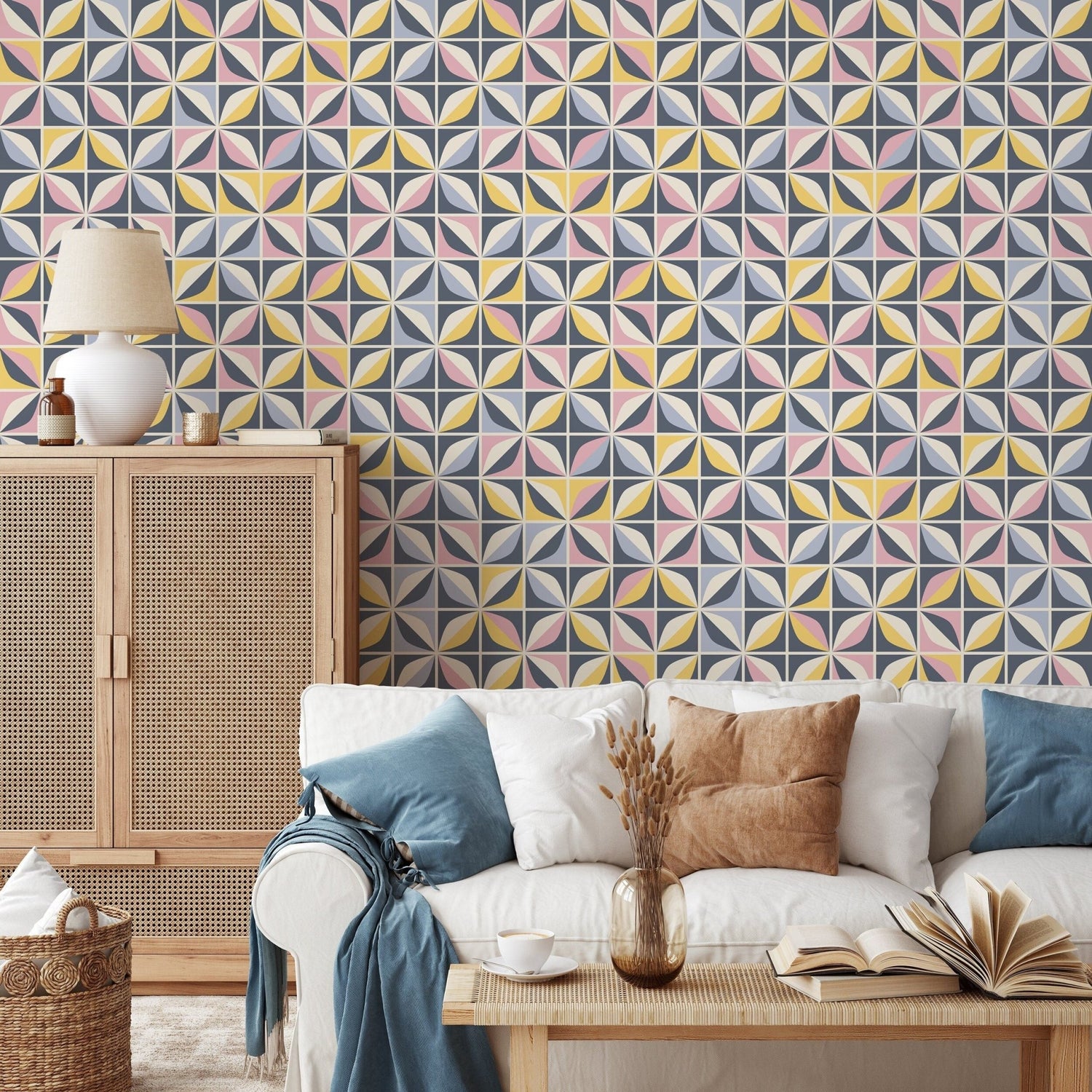 Wallpaper Peel and Stick Wallpaper Removable Wallpaper Home Decor Wall Art Wall Decor Room Decor / Pastel Color Geometric Wallpaper - A731 - WallTrend