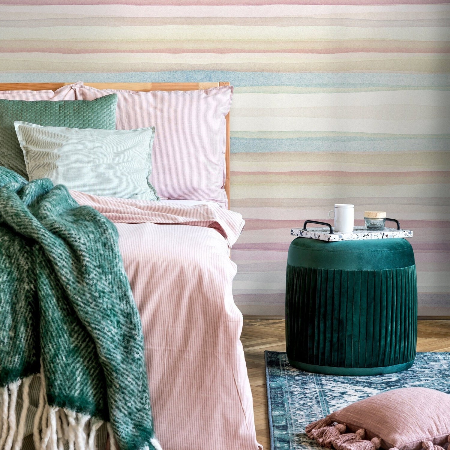 Wallpaper Peel and Stick Wallpaper Removable Wallpaper Home Decor Wall Art Wall Decor Room Decor / Pastel Color Watercolor Wallpaper - A290 - WallTrend