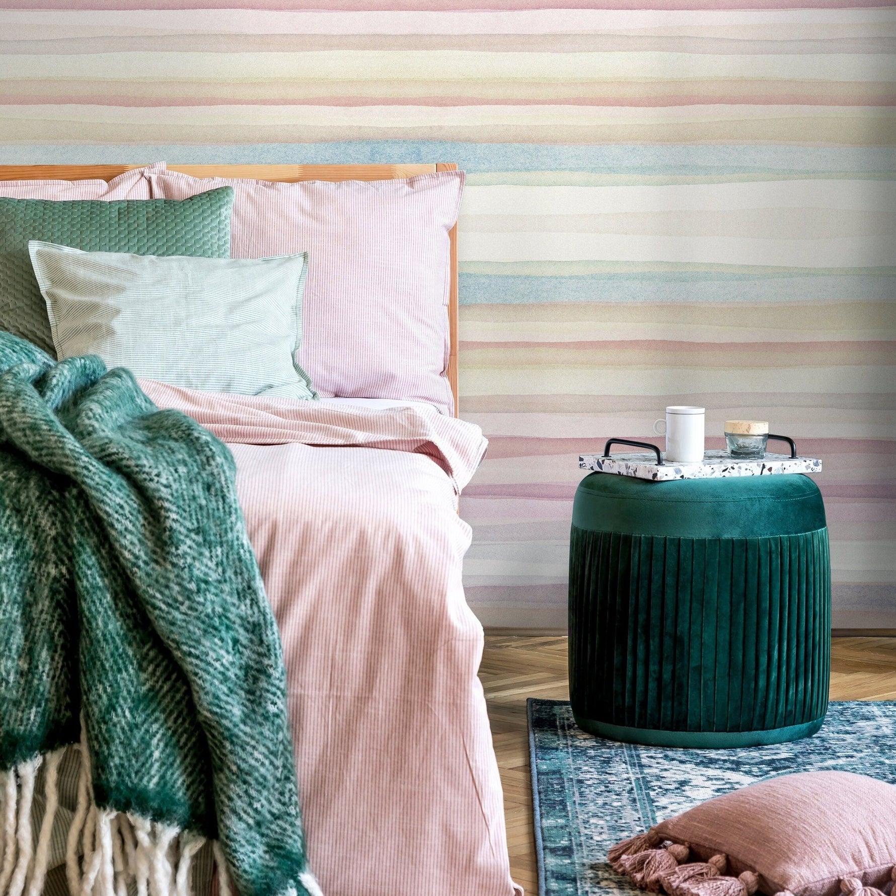 Wallpaper Peel and Stick Wallpaper Removable Wallpaper Home Decor Wall Art Wall Decor Room Decor / Pastel Color Watercolor Wallpaper - A290 - WallTrend