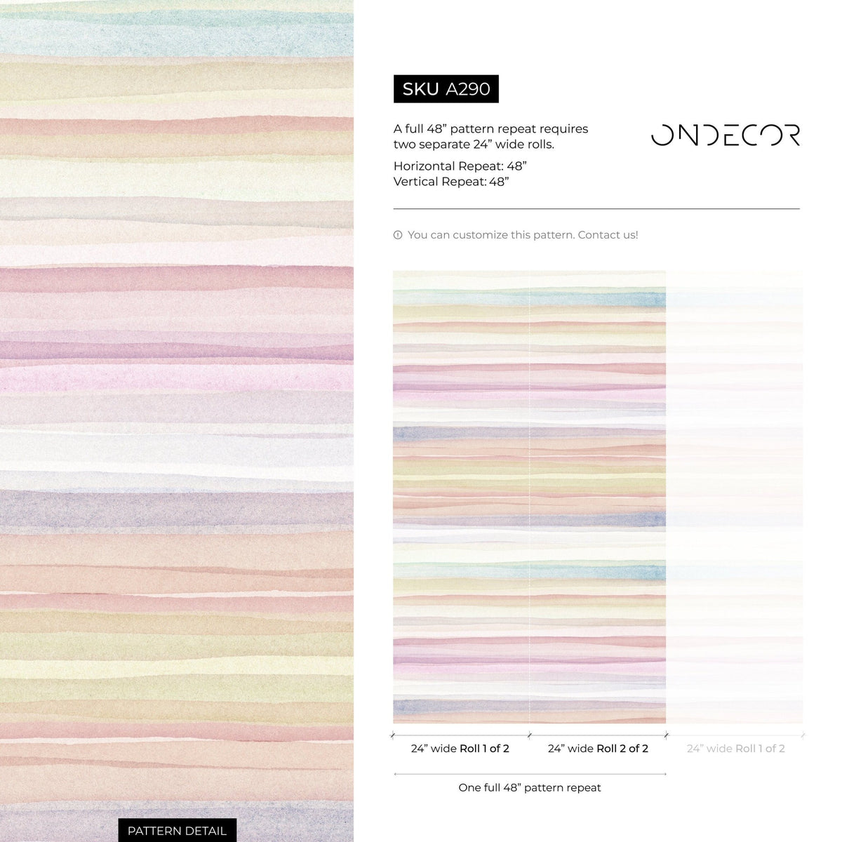 Wallpaper Peel and Stick Wallpaper Removable Wallpaper Home Decor Wall Art Wall Decor Room Decor / Pastel Color Watercolor Wallpaper - A290 - WallTrend
