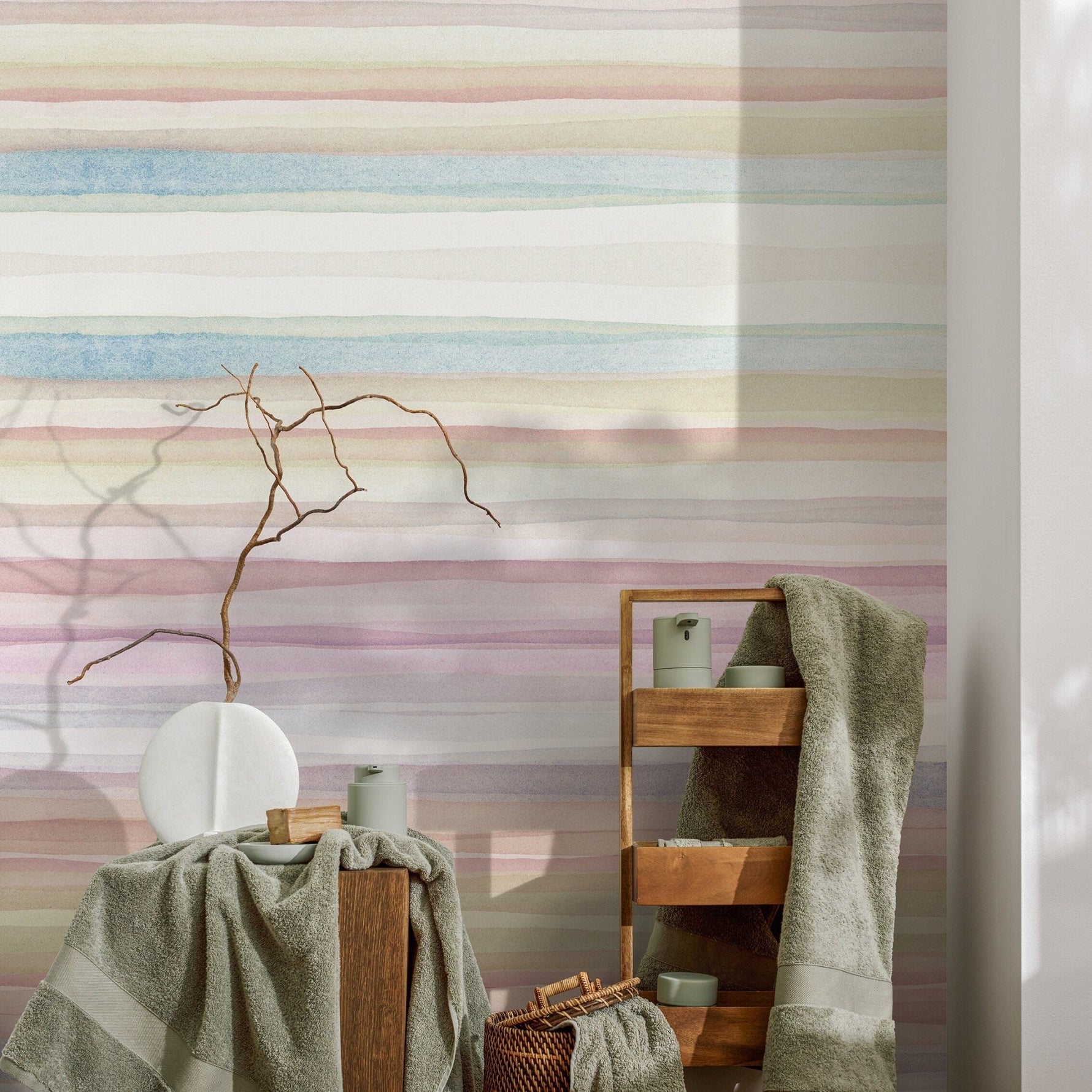 Wallpaper Peel and Stick Wallpaper Removable Wallpaper Home Decor Wall Art Wall Decor Room Decor / Pastel Color Watercolor Wallpaper - A290 - WallTrend