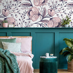 Wallpaper Peel and Stick Wallpaper Removable Wallpaper Home Decor Wall Art Wall Decor Room Decor / Pink Floral Wallpaper - A691 - WallTrend