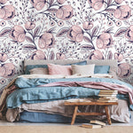 Wallpaper Peel and Stick Wallpaper Removable Wallpaper Home Decor Wall Art Wall Decor Room Decor / Pink Floral Wallpaper - A691 - WallTrend