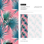 Wallpaper Peel and Stick Wallpaper Removable Wallpaper Home Decor Wall Art Wall Decor Room Decor / Pink Tropical Leaves Wallpaper - B251 - WallTrend