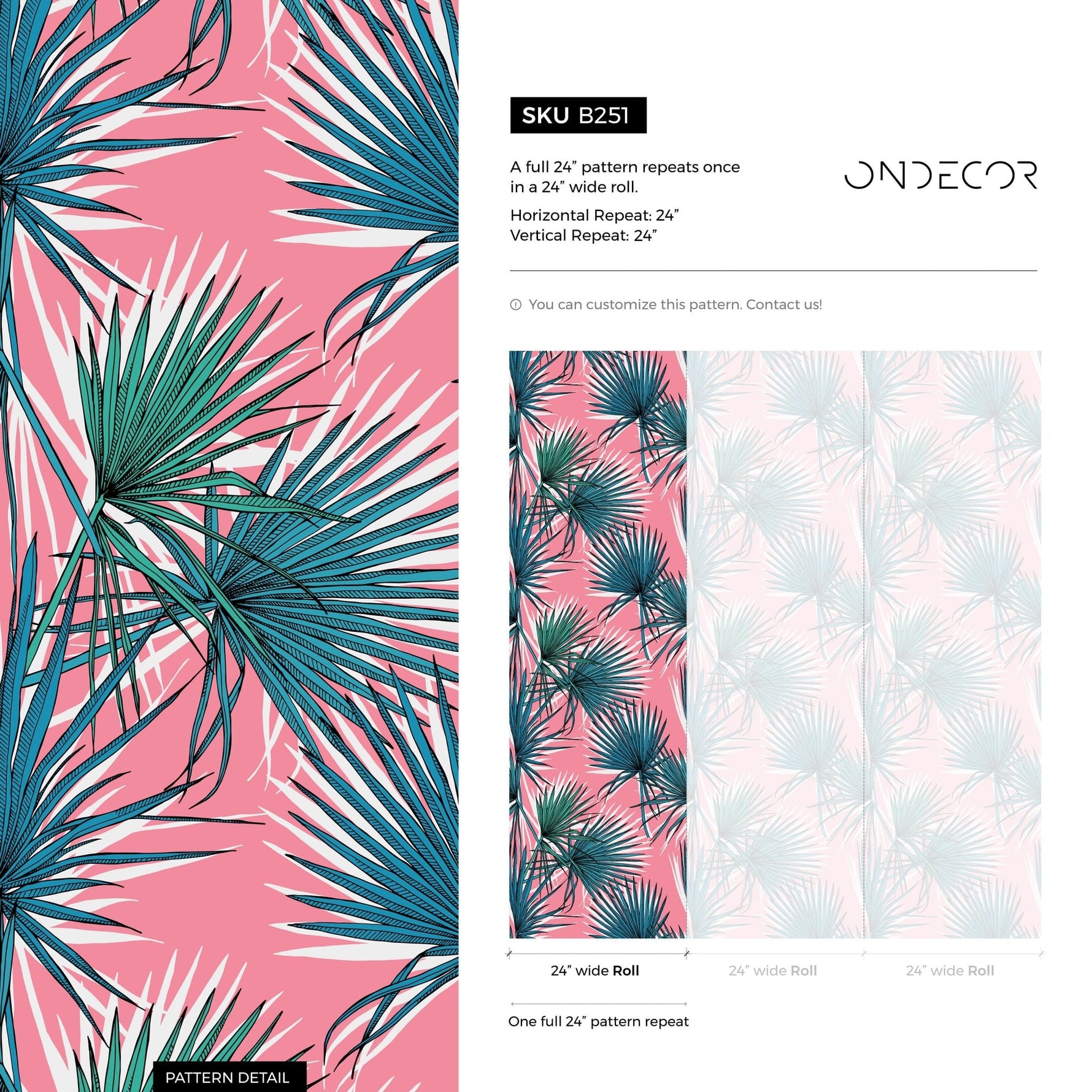 Wallpaper Peel and Stick Wallpaper Removable Wallpaper Home Decor Wall Art Wall Decor Room Decor / Pink Tropical Leaves Wallpaper - B251 - WallTrend