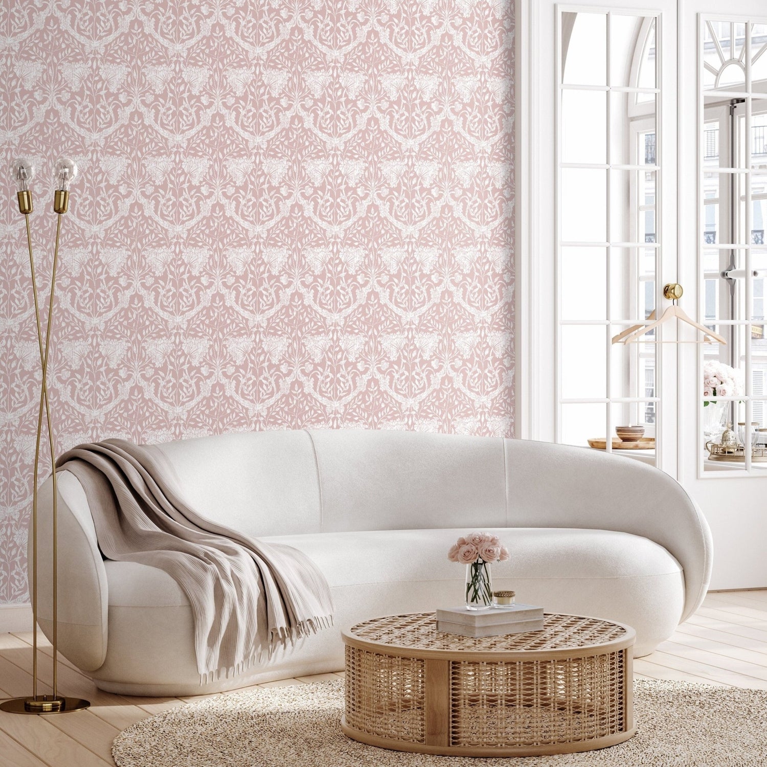 Wallpaper Peel and Stick Wallpaper Removable Wallpaper Home Decor Wall Art Wall Decor Room Decor / Pink Vintage Wallpaper - D950 - WallTrend