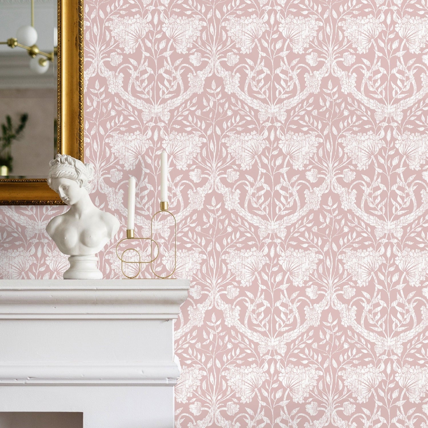 Wallpaper Peel and Stick Wallpaper Removable Wallpaper Home Decor Wall Art Wall Decor Room Decor / Pink Vintage Wallpaper - D950 - WallTrend