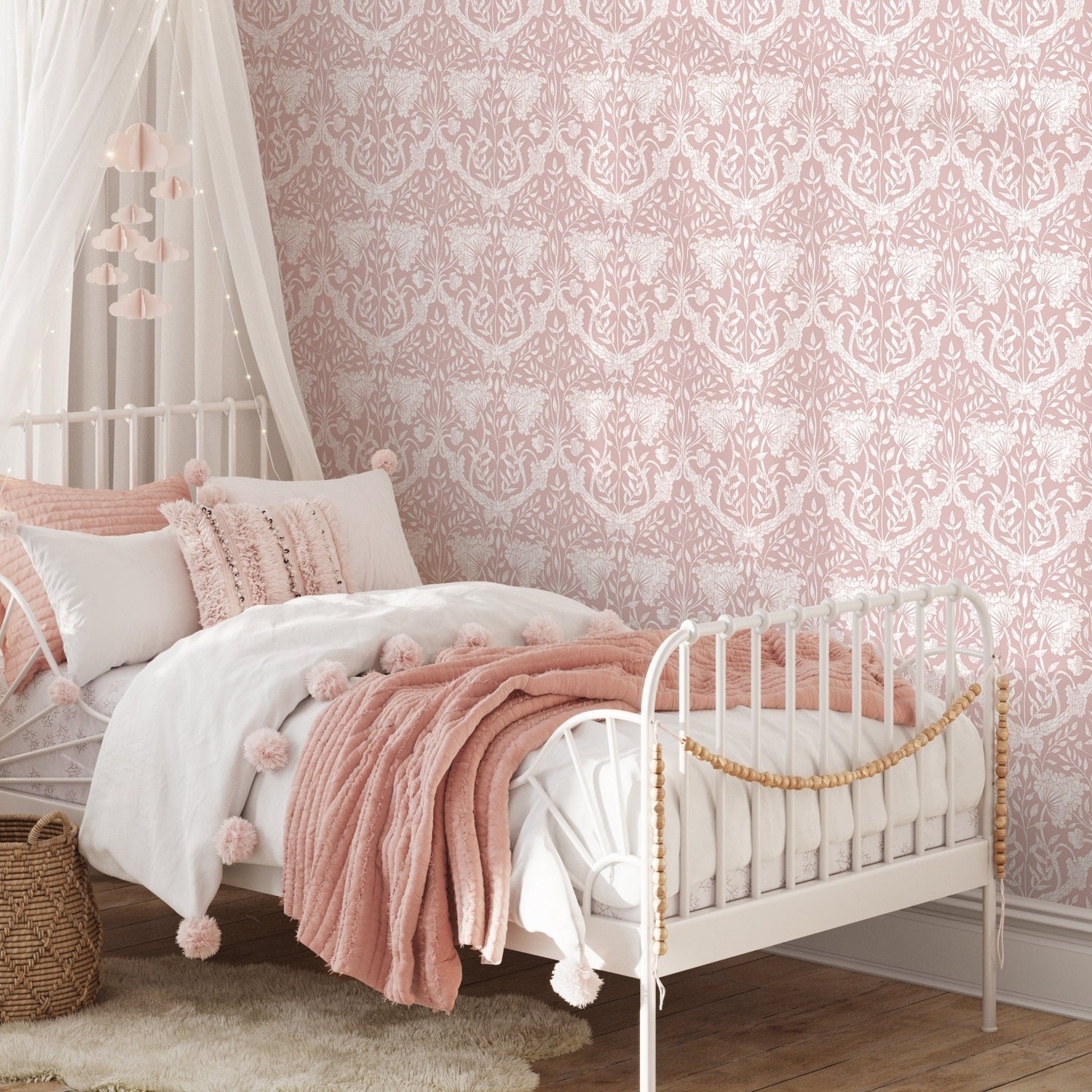 Wallpaper Peel and Stick Wallpaper Removable Wallpaper Home Decor Wall Art Wall Decor Room Decor / Pink Vintage Wallpaper - D950 - WallTrend