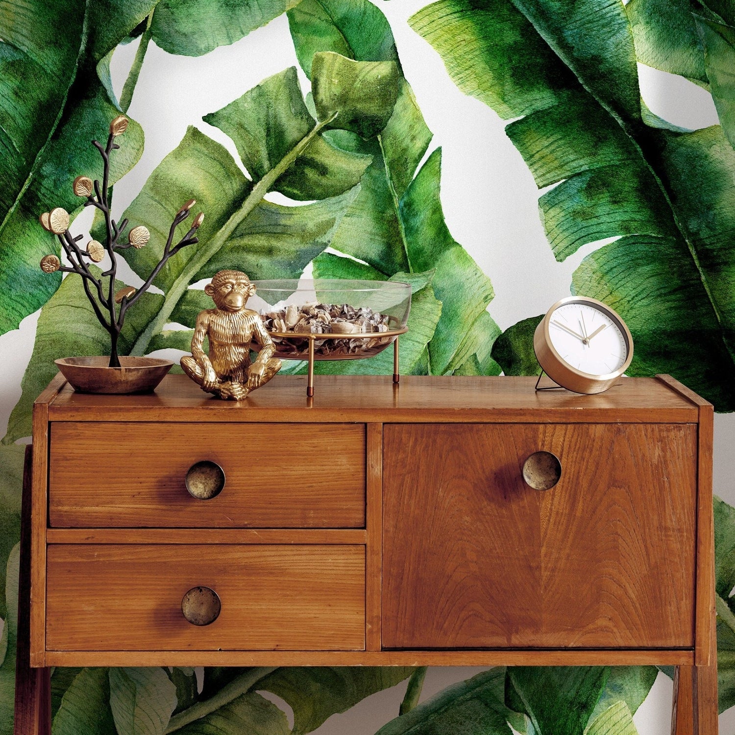 Wallpaper Peel and Stick Wallpaper Removable Wallpaper Home Decor Wall Art Wall Decor Room Decor / Tropical Banana Leaf Wallpaper - A498 - WallTrend