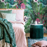 Wallpaper Peel and Stick Wallpaper Removable Wallpaper Home Decor Wall Art Wall Decor Room Decor/ Tropical Floral and Leaves Wallpaper - A673 - WallTrend