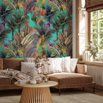 Wallpaper Peel and Stick Wallpaper Removable Wallpaper Home Decor Wall Art Wall Decor Room Decor / Tropical Jungle Leaves Wallpaper - A764 - WallTrend