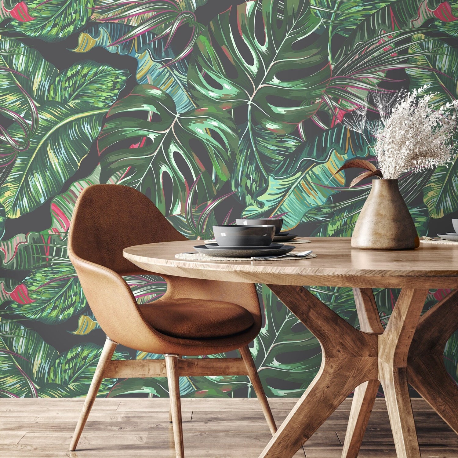 Wallpaper Peel and Stick Wallpaper Removable Wallpaper Home Decor Wall Art Wall Decor Room Decor / Tropical Leaf Wallpaper - A777 - WallTrend