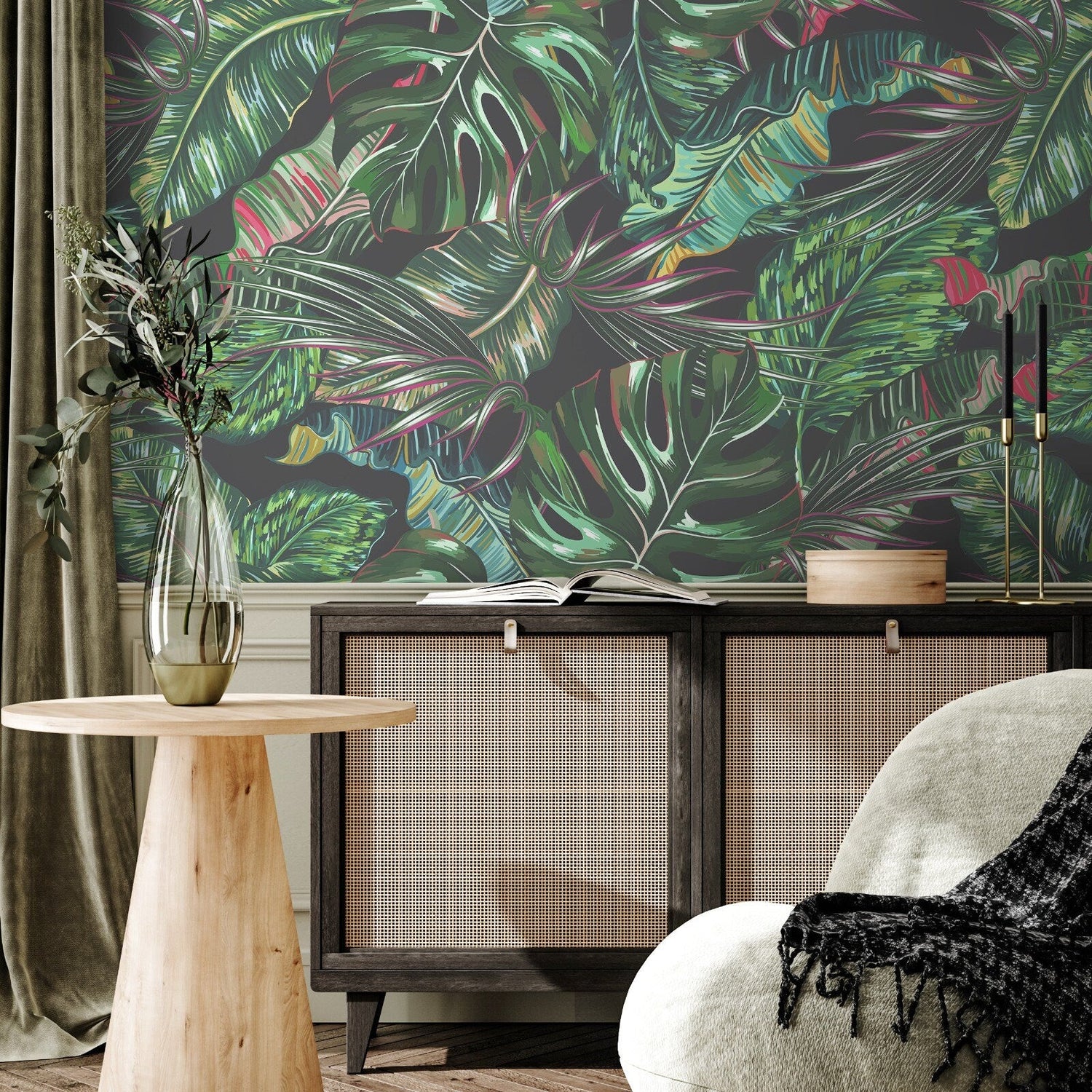 Wallpaper Peel and Stick Wallpaper Removable Wallpaper Home Decor Wall Art Wall Decor Room Decor / Tropical Leaf Wallpaper - A777 - WallTrend