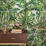 Wallpaper Peel and Stick Wallpaper Removable Wallpaper Home Decor Wall Art Wall Decor Room Decor / Tropical Monstera Leaves Wallpaper - A734 - WallTrend