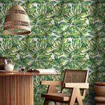 Wallpaper Peel and Stick Wallpaper Removable Wallpaper Home Decor Wall Art Wall Decor Room Decor / Tropical Monstera Leaves Wallpaper - A734 - WallTrend