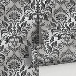 Wallpaper Peel and Stick Wallpaper Removable Wallpaper Home Decor Wall Art Wall Decor Room Decor / Vintage Black Damask Wallpaper - B734 - WallTrend