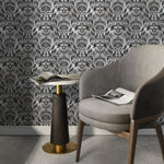 Wallpaper Peel and Stick Wallpaper Removable Wallpaper Home Decor Wall Art Wall Decor Room Decor / Vintage Black Damask Wallpaper - B734 - WallTrend