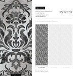 Wallpaper Peel and Stick Wallpaper Removable Wallpaper Home Decor Wall Art Wall Decor Room Decor / Vintage Black Damask Wallpaper - B734 - WallTrend