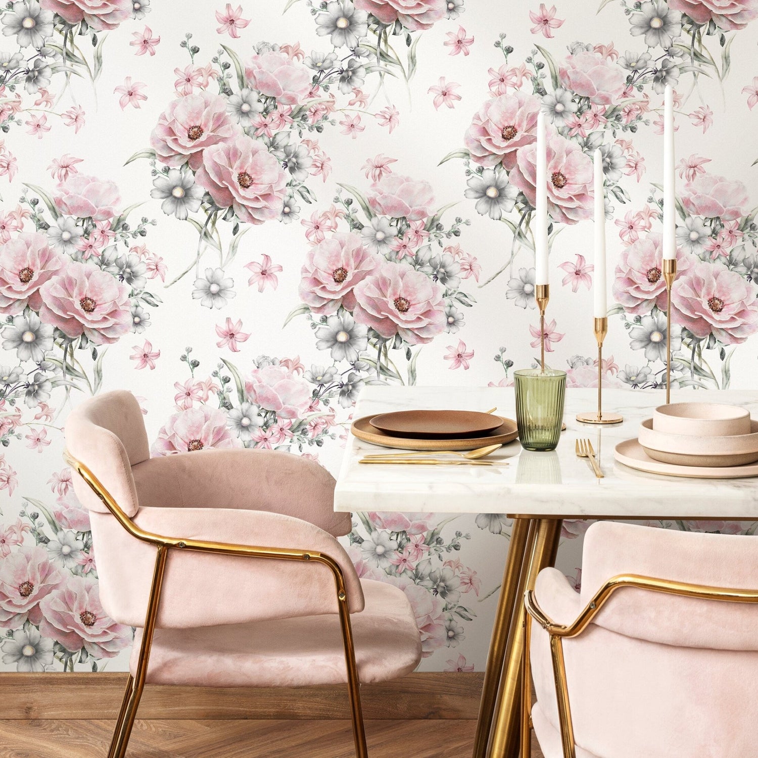 Wallpaper Peel and Stick Wallpaper Removable Wallpaper Home Decor Wall Art Wall Decor Room Decor / Vintage Floral Wallpaper - A265 - WallTrend