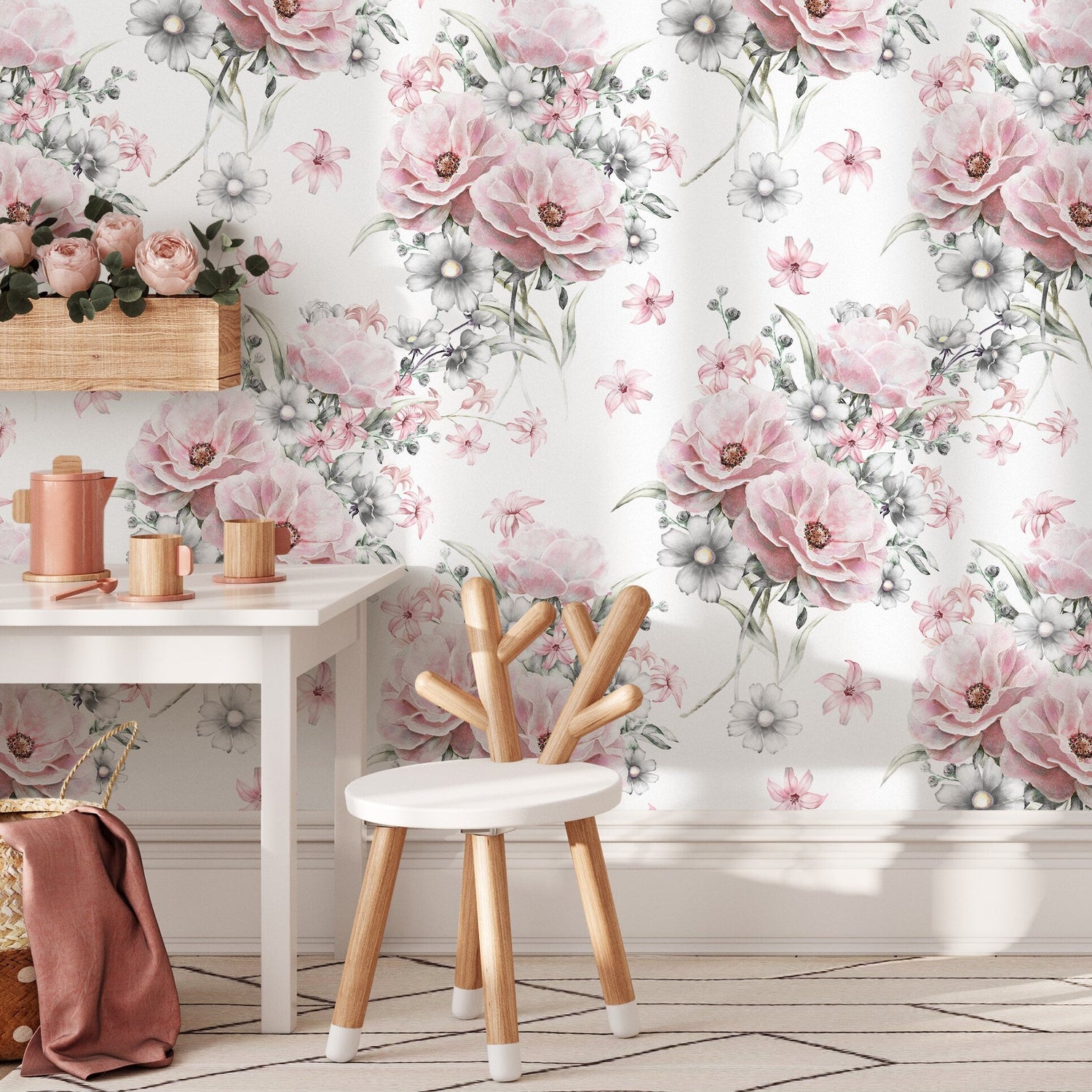 Wallpaper Peel and Stick Wallpaper Removable Wallpaper Home Decor Wall Art Wall Decor Room Decor / Vintage Floral Wallpaper - A265 - WallTrend