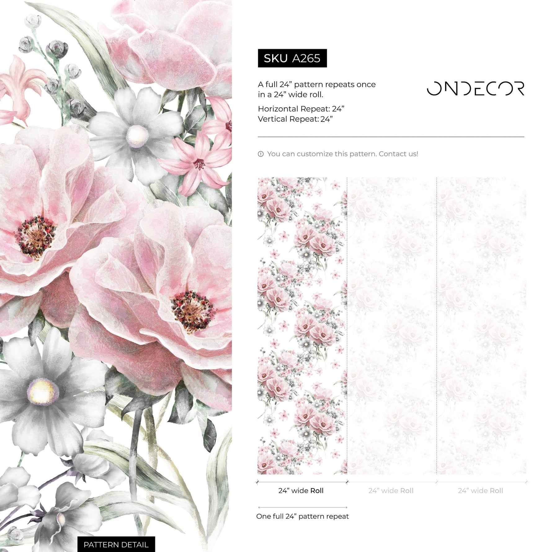 Wallpaper Peel and Stick Wallpaper Removable Wallpaper Home Decor Wall Art Wall Decor Room Decor / Vintage Floral Wallpaper - A265 - WallTrend