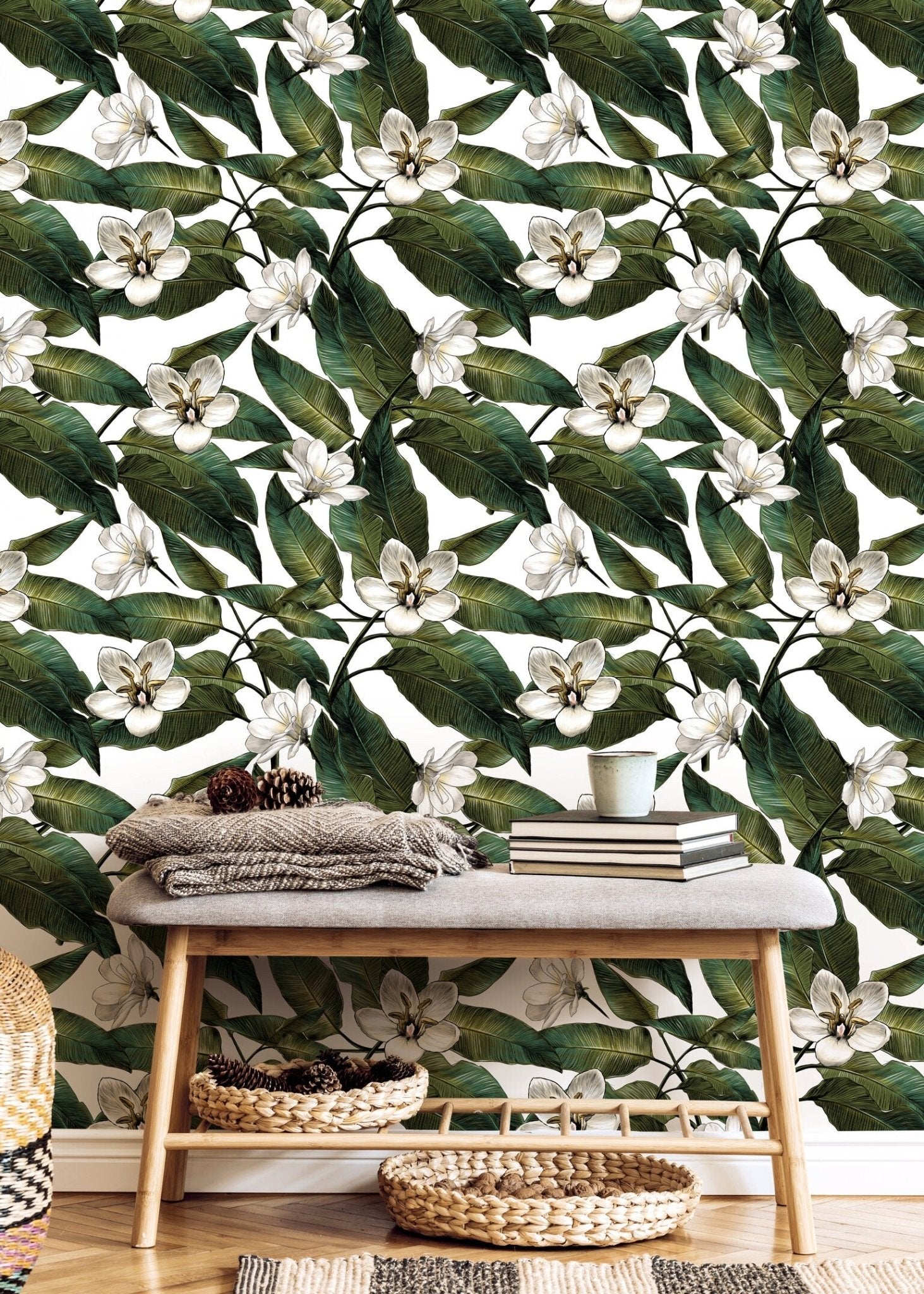 Wallpaper Peel and Stick Wallpaper Removable Wallpaper Home Decor Wall Art Wall Decor Room Decor / Vintage Floral Wallpaper - B739 - WallTrend