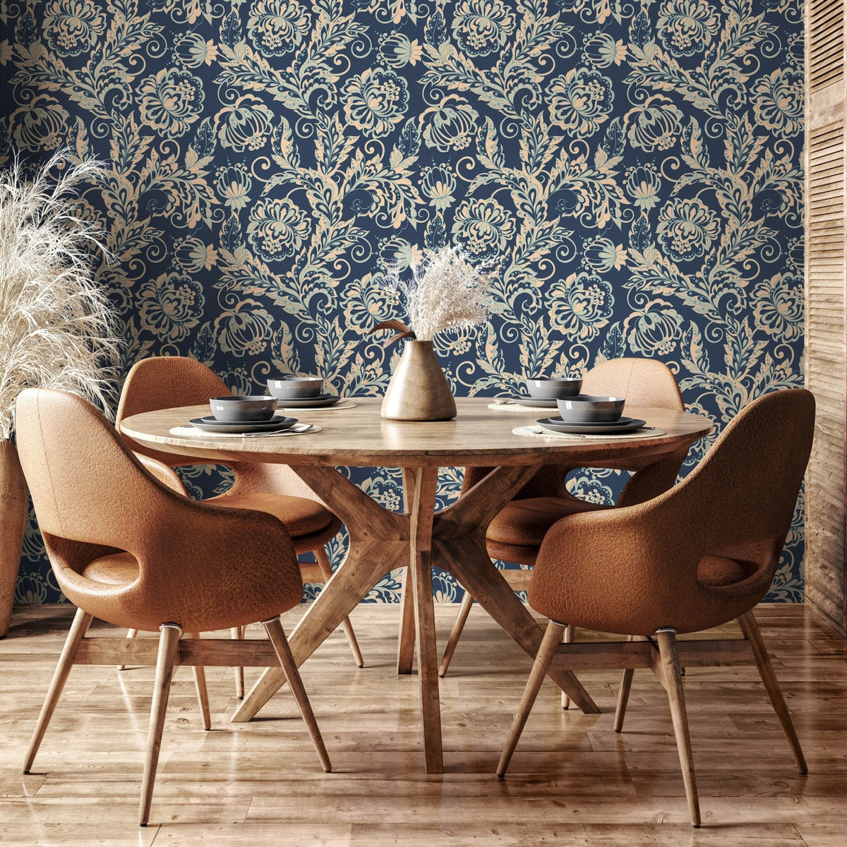 Wallpaper Peel and Stick Wallpaper Removable Wallpaper Home Decor Wall Art Wall Decor Room Decor/ Vintage Ornamental Flowers Wallpaper - B286 - WallTrend
