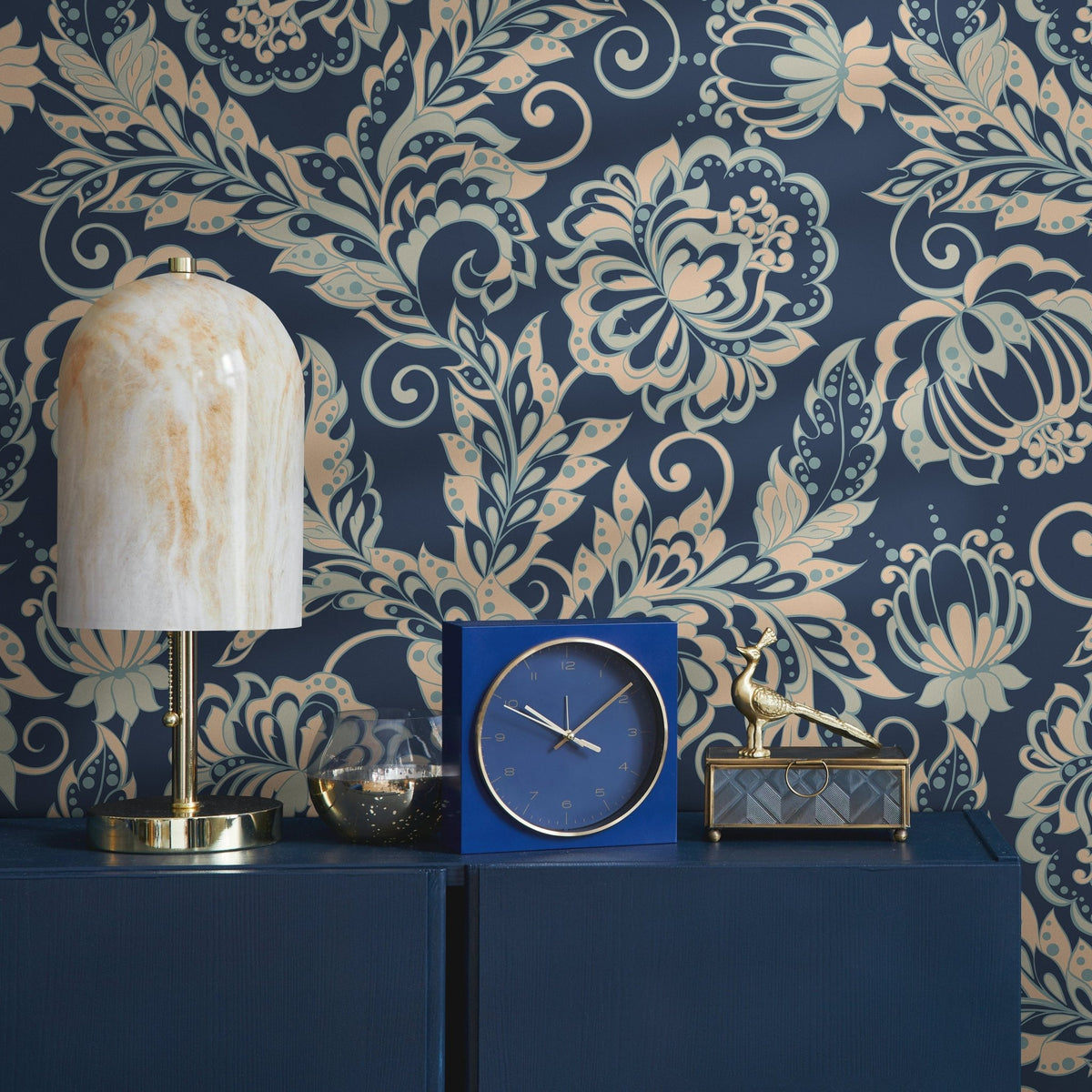Wallpaper Peel and Stick Wallpaper Removable Wallpaper Home Decor Wall Art Wall Decor Room Decor/ Vintage Ornamental Flowers Wallpaper - B286 - WallTrend
