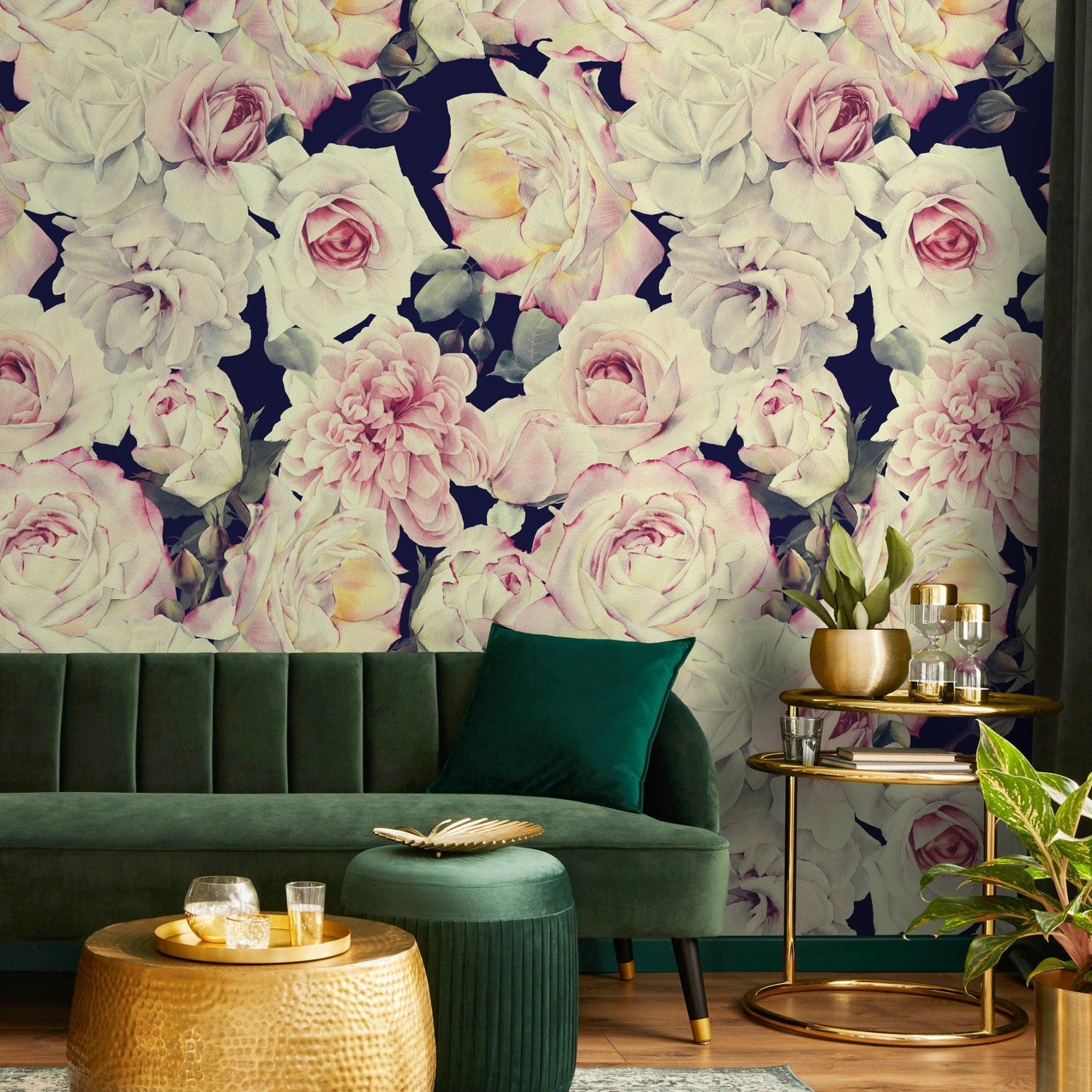 Wallpaper Peel and Stick Wallpaper Removable Wallpaper Home Decor Wall Art Wall Decor Room Decor / Vintage Roses Wallpaper - A221 - WallTrend