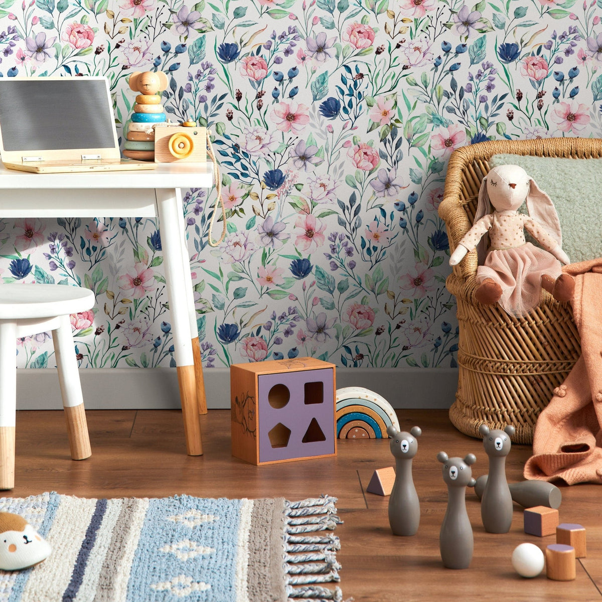 Wallpaper Peel and Stick Wallpaper Removable Wallpaper Home Decor Wall Art Wall Decor Room Decor / Watercolor Floral Wallpaper - A711 - WallTrend