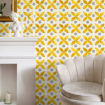 Wallpaper Peel and Stick Wallpaper Removable Wallpaper Home Decor Wall Art Wall Decor Room Decor / Yellow Tile Scandinavian Wallpaper - A737 - WallTrend