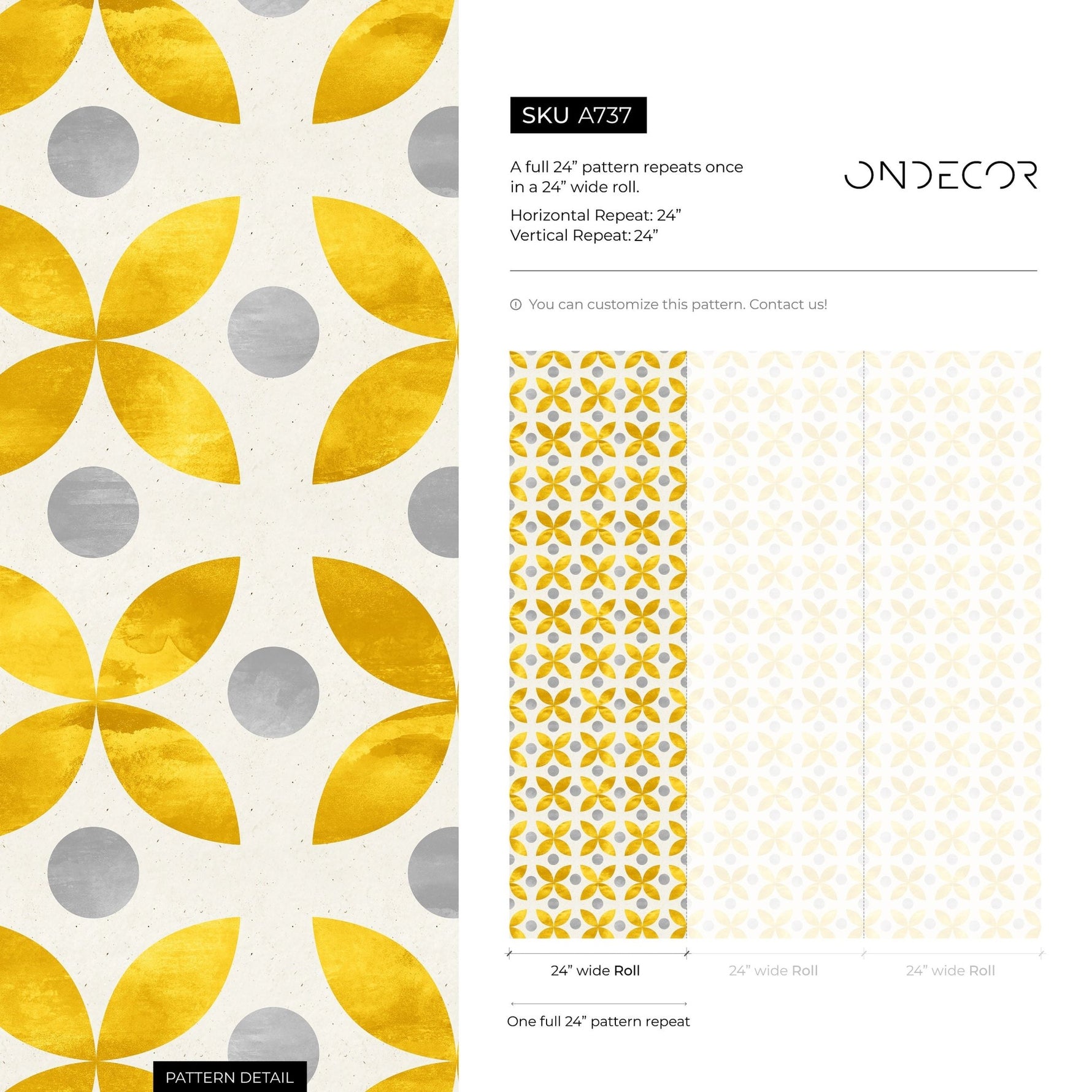Wallpaper Peel and Stick Wallpaper Removable Wallpaper Home Decor Wall Art Wall Decor Room Decor / Yellow Tile Scandinavian Wallpaper - A737 - WallTrend