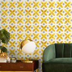 Wallpaper Peel and Stick Wallpaper Removable Wallpaper Home Decor Wall Art Wall Decor Room Decor / Yellow Tile Scandinavian Wallpaper - A737 - WallTrend