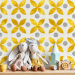 Wallpaper Peel and Stick Wallpaper Removable Wallpaper Home Decor Wall Art Wall Decor Room Decor / Yellow Tile Scandinavian Wallpaper - A737 - WallTrend