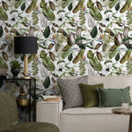 Wallpaper Peel and Stick Wallpaper Removable Wallpaper Home Decor Wall Decor Room Decor / Botanical Floral and Leaves Wallpaper - A741 - WallTrend