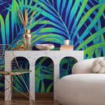 Wallpaper Peel and Stick Wallpaper Removable Wallpaper Home Decor Wall Decor Room Decor / Cool Neon Tropical Leaves Wallpaper - B378 - WallTrend