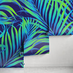 Wallpaper Peel and Stick Wallpaper Removable Wallpaper Home Decor Wall Decor Room Decor / Cool Neon Tropical Leaves Wallpaper - B378 - WallTrend