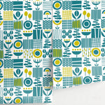 Wallpaper Peel and Stick Wallpaper Removable Wallpaper Home Decor Wall Decor Room Decor / Green and Yellow Cute Scandinavian Wallpaper - A707 - WallTrend