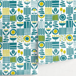 Wallpaper Peel and Stick Wallpaper Removable Wallpaper Home Decor Wall Decor Room Decor / Green and Yellow Scandinavian Wallpaper - A707 - WallTrend
