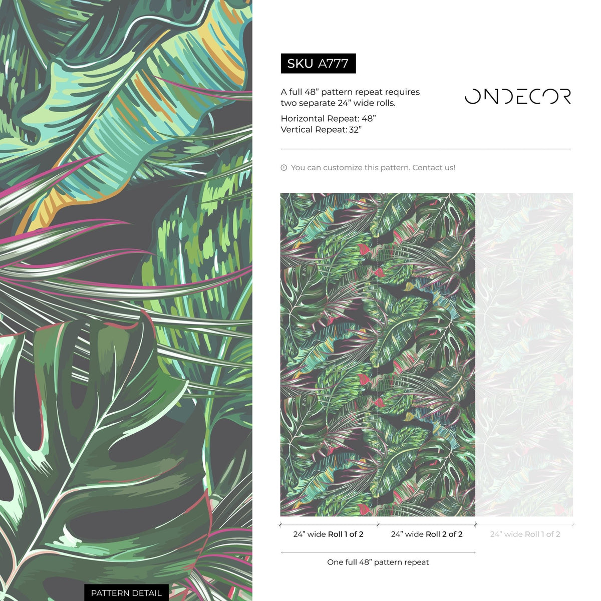 Wallpaper Peel and Stick Wallpaper Removable Wallpaper Home Decor Wall Decor Room Decor / Tropical Jungle Monstera Leaf Wallpaper - A777 - WallTrend