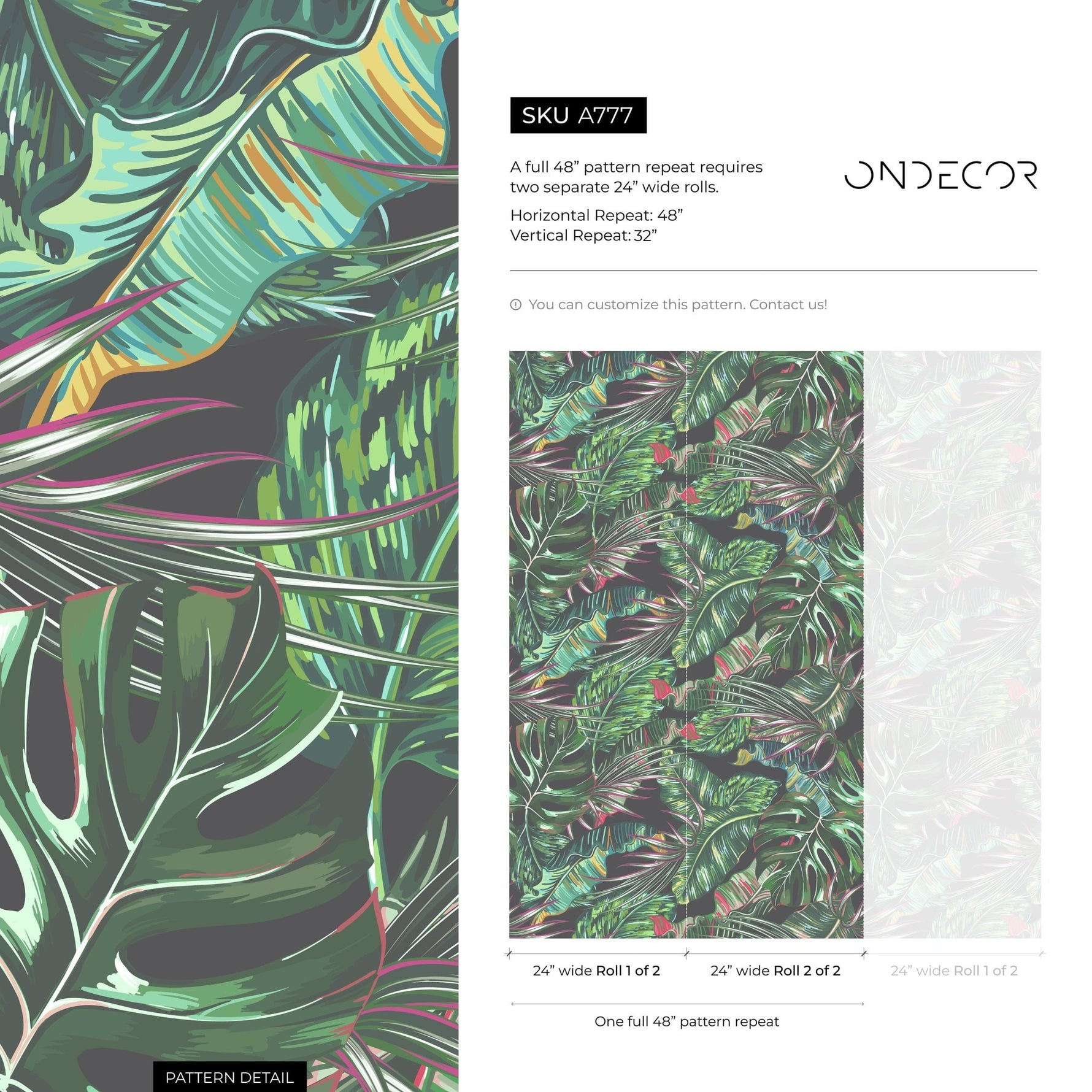 Wallpaper Peel and Stick Wallpaper Removable Wallpaper Home Decor Wall Decor Room Decor / Tropical Jungle Monstera Leaf Wallpaper - A777 - WallTrend