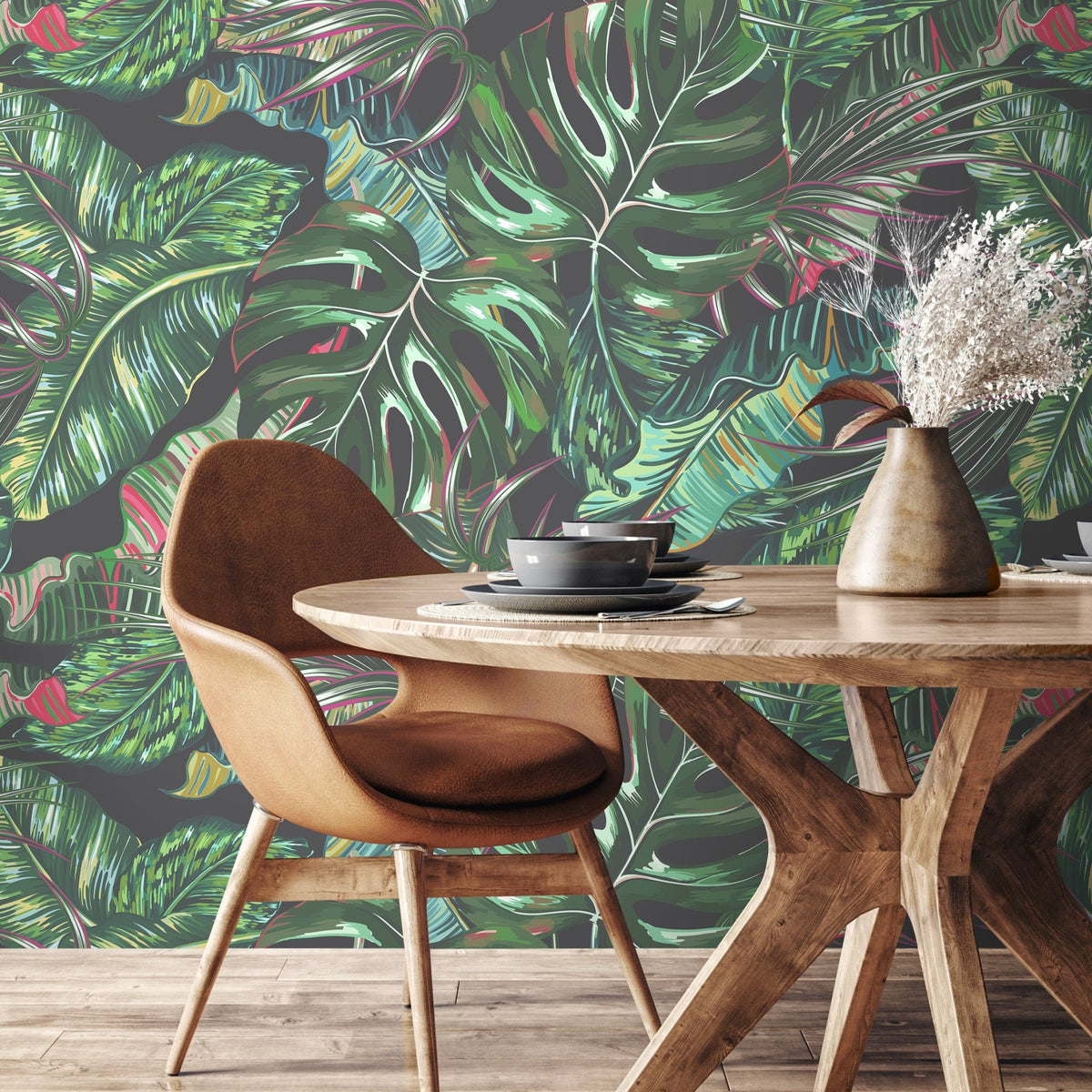 Wallpaper Peel and Stick Wallpaper Removable Wallpaper Home Decor Wall Decor Room Decor / Tropical Jungle Monstera Leaf Wallpaper - A777 - WallTrend