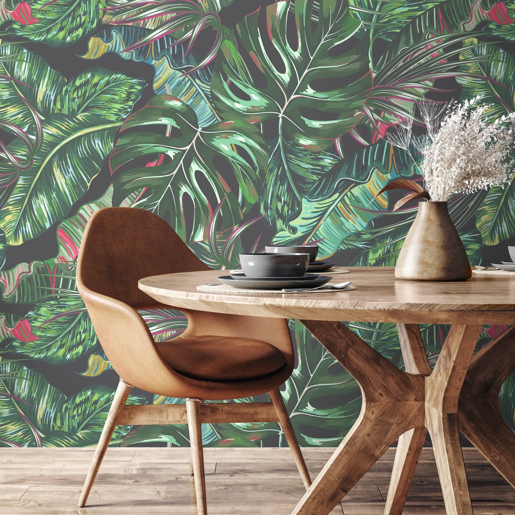 Wallpaper Peel and Stick Wallpaper Removable Wallpaper Home Decor Wall Decor Room Decor / Tropical Jungle Monstera Leaf Wallpaper - A777 - WallTrend