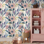 Wallpaper Peel and Stick Wallpaper Removable Wallpaper Temporary Wallpaper Home Decor Room Decor / Cute Floral Scandinavian Wallpaper - A696 - WallTrend